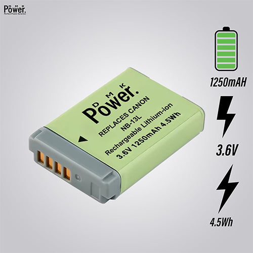 DMK Power NB-13L Battery Compatible for Canon G7 X III/G7 X II