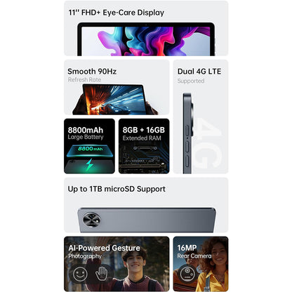 Black Shark Pad 6, 11-inch LTE 256GB 8GB RAM with Cover