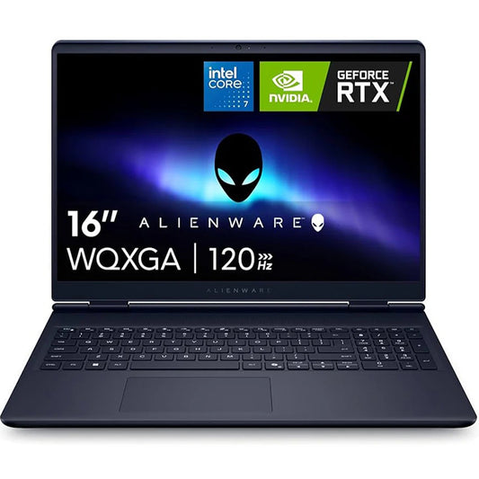 Dell Alienware 16 Aurora Gaming Laptop, 16" WQXGA 120Hz ComfortView Plus Display, Intel Core 7 240H 1.8GHz Processor, 16GB RAM 512GB SSD, GeForce RTX 5050 8GB GPU, ENG KB, Windows 11 Home, Interstellar Indigo - PixelMax