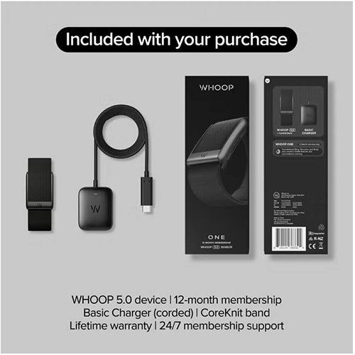 WHOOP 5.0 One with 12-Month Membership, Health and Fitness Tracker, Onyx - PixelMax