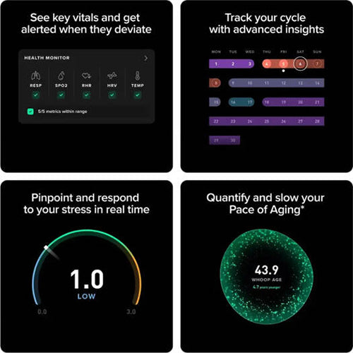WHOOP 5.0 Peak with 12-Month Membership, Health and Fitness Tracker, Obsidian - PixelMax