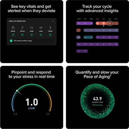 WHOOP 5.0 Peak with 12-Month Membership, Health and Fitness Tracker, Obsidian - PixelMax