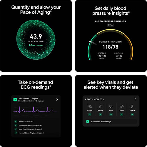WHOOP MG Life with 12-Month Membership, Health and Fitness Tracker, Onyx - PixelMax