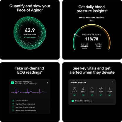 WHOOP MG Life with 12-Month Membership, Health and Fitness Tracker, Onyx - PixelMax